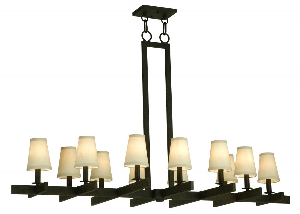 54" Long Dante 12 Light Oblong Chandelier