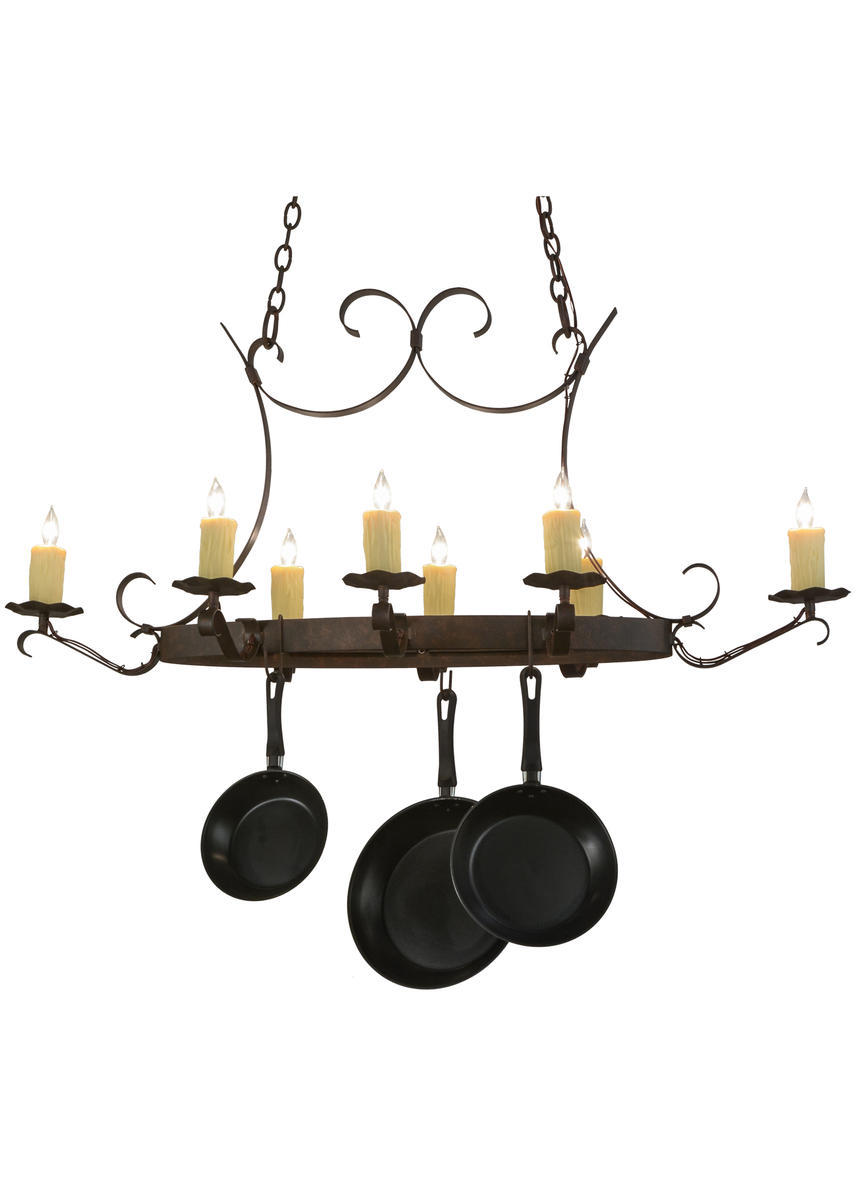 51"L Handforged Oval 8 LT Pot Rack