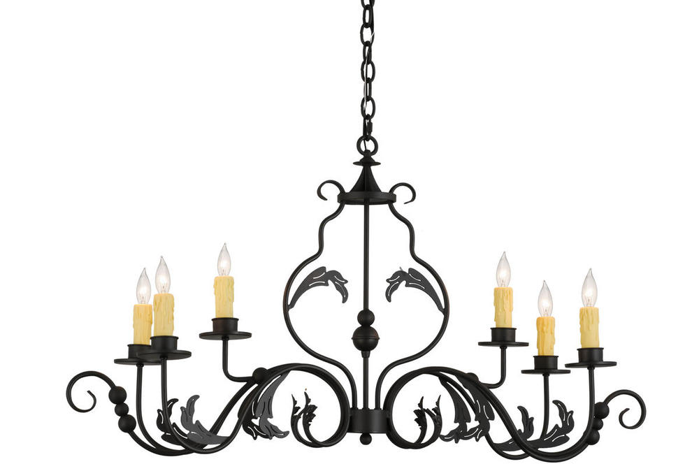 42"L Augusta 6 LT Oblong Chandelier