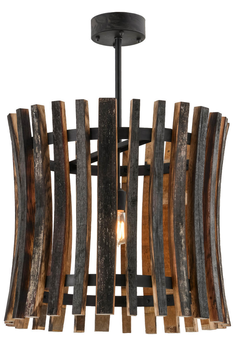 24"W Barrel Stave Madera Pendant