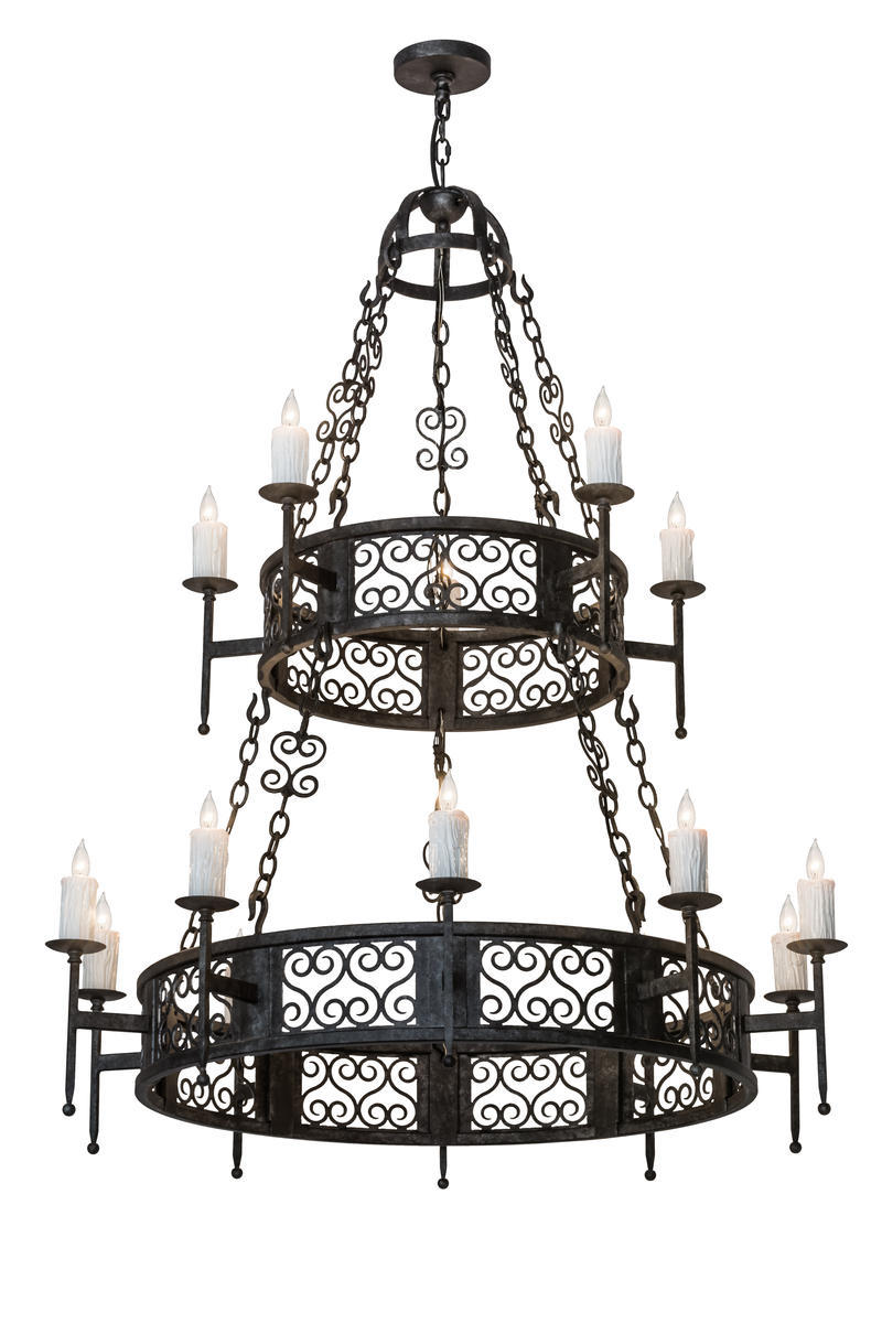 48"W Toscano 15 LT Two Tier Chandelier