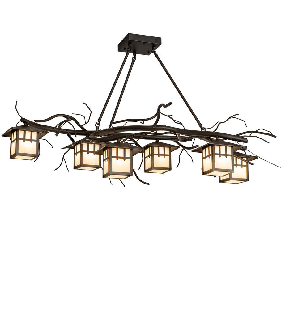 51" Long Winter Solstice 6 Light Oblong Chandelier