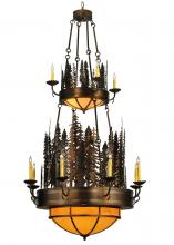 2nd Avenue Designs White 133303 - 40" Wide Walden Pine 14 Light Two Tier Chandelier