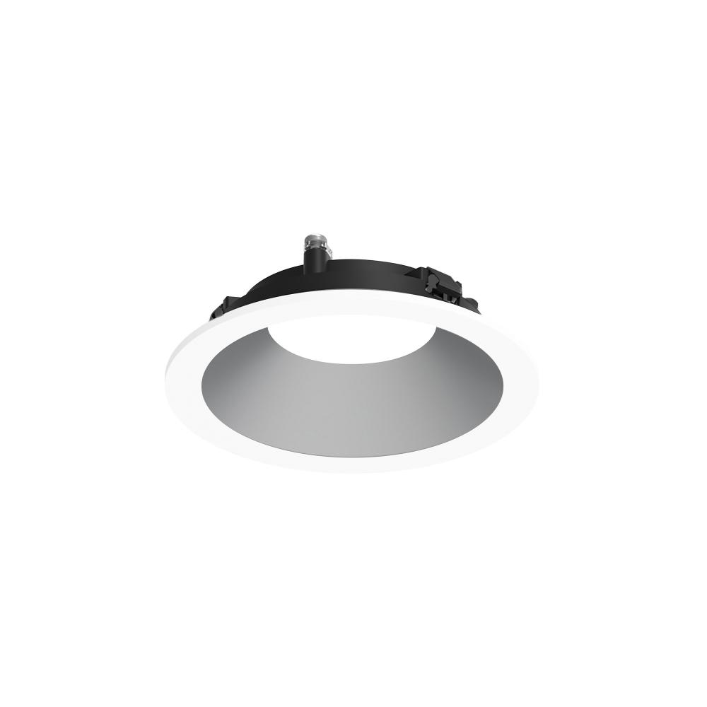 3" Apollo Round Flanged Downlight Trim with Clear Lens, Haze Reflector / Matte Powder White