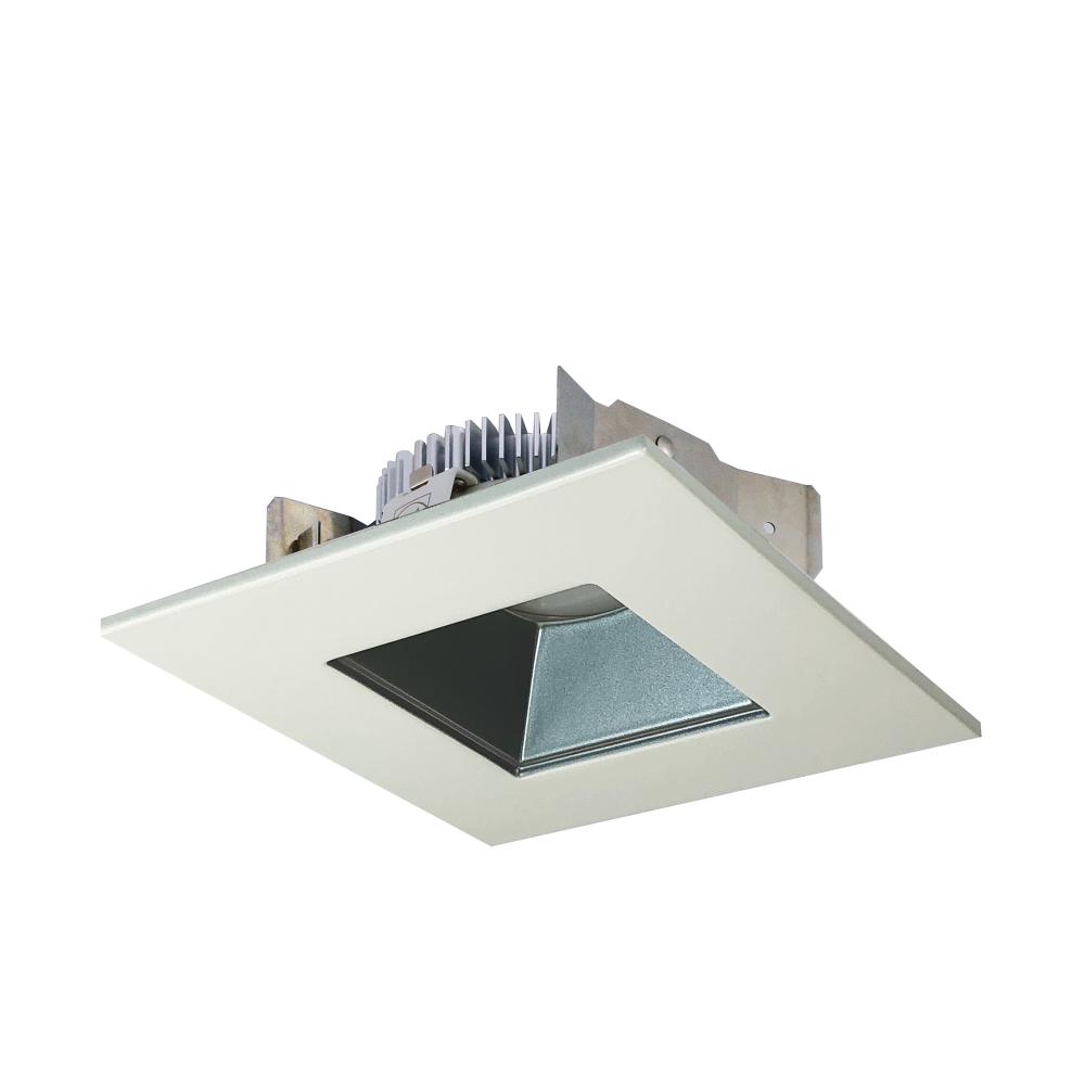 4" Cobalt Shallow High Lumen LED Trim, Square/Square Regress, 850lm, 3500K, Pewter/White