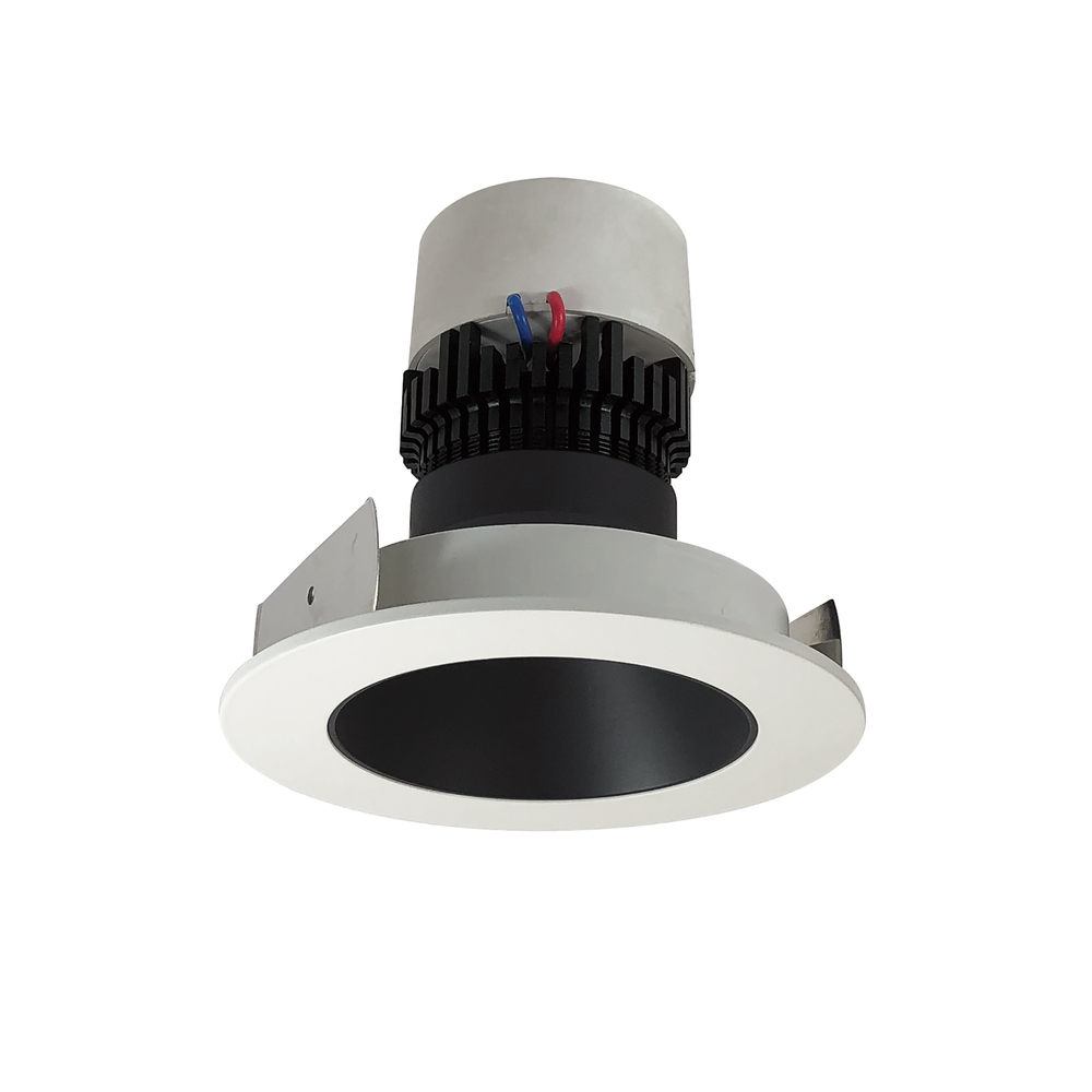 4" Pearl LED Round Retrofit Reflector, 1000lm / 12W, 3500K, Black Reflector / White Flange