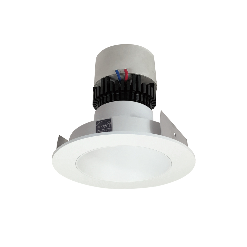 4" Pearl LED Round Retrofit Reflector, 800lm / 12W, Comfort Dim, Matte Powder White Reflector /