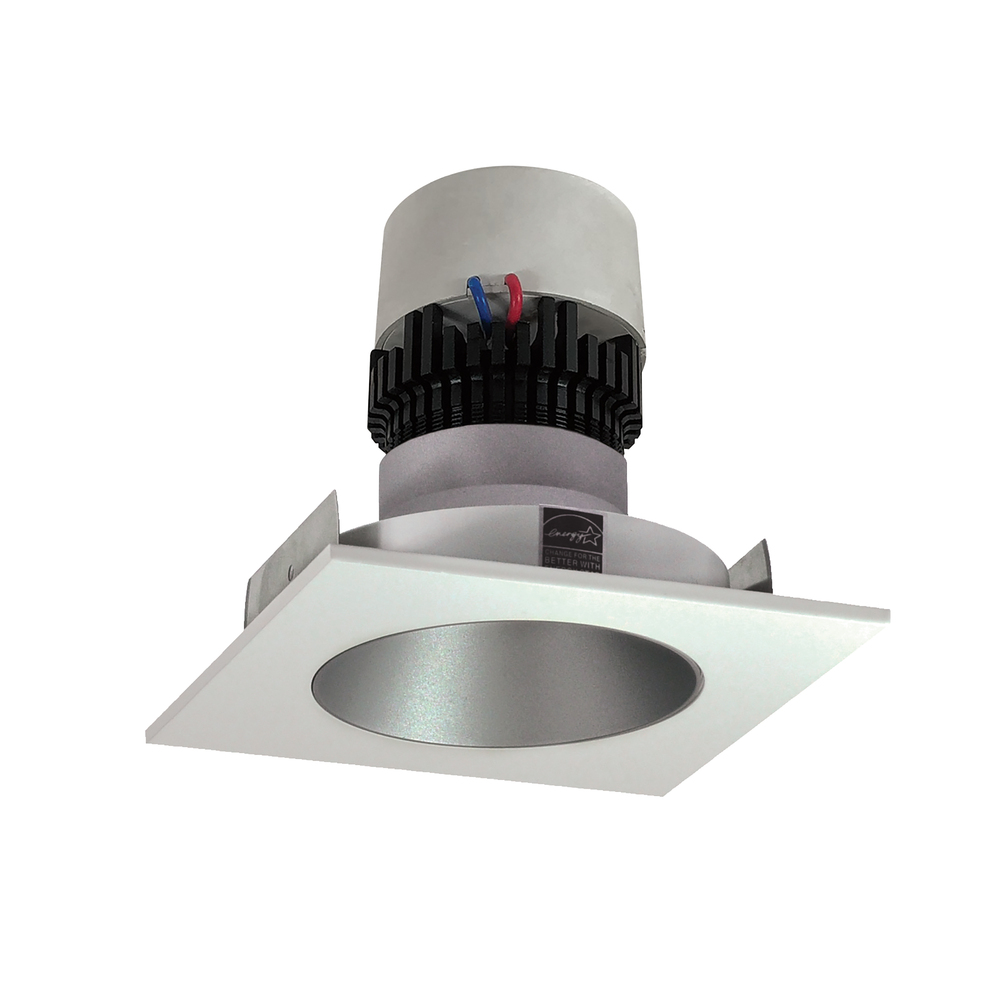 4" Pearl LED Square Retrofit Reflector with Round Aperture, 1000lm / 12W, 2700K, Haze Reflector