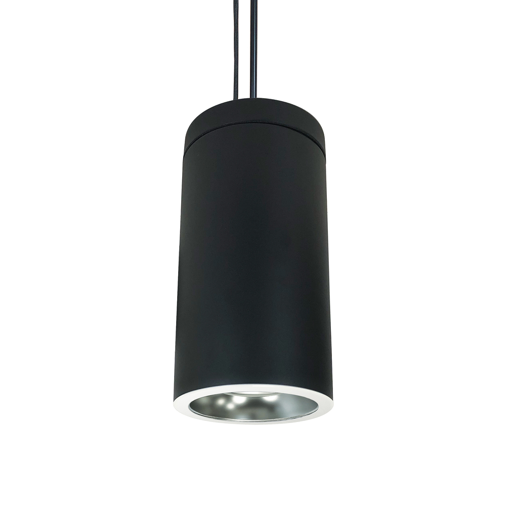 6" Cobalt Pendant Mount Cylinder, Black, 1000L, 3000K, Diffused/White Reflector, 120V