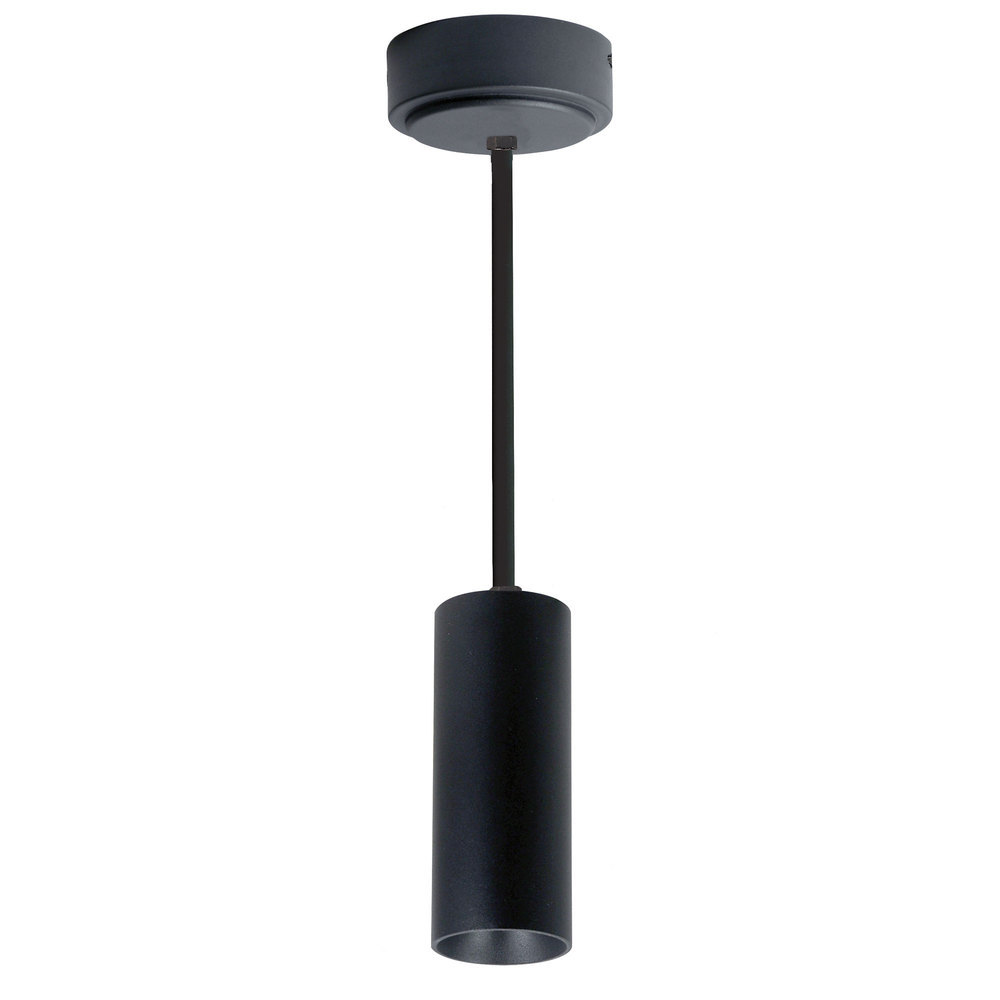 2" iLENE 72" Stem Mount Mini Cylinder, 1000lm, 15W, 3000K, Black, 120V Triac/ELV Dimming