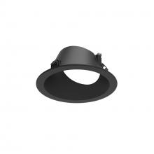 Nora NAPF-3RWWB - 3" Apollo Round Flanged Wall Wash Trim, Black Finish