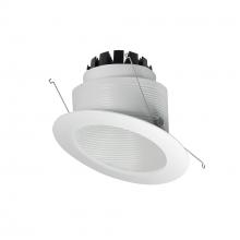 Nora NRM3-6S2L230NW - 6" Marquise III Round Slope Baffle, 1200lm, 3000K, Narrow Flood Optic, White Baffle/White Flange