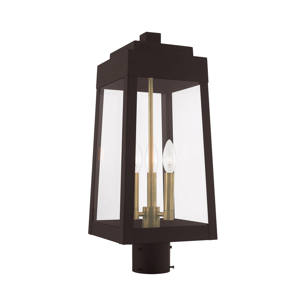 3 Lt Bronze Outdoor Post Top Lantern