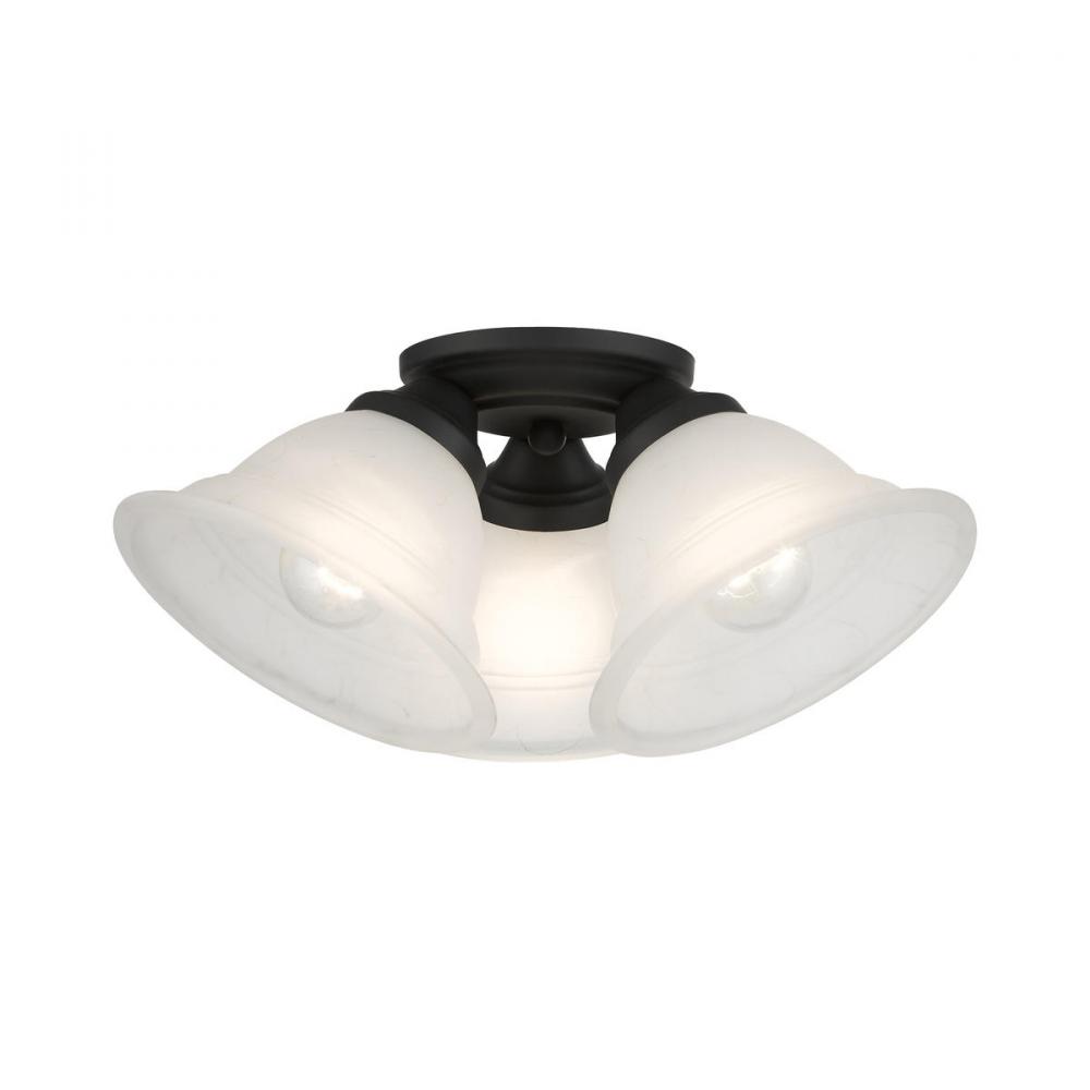 3 Light Black Flush Mount