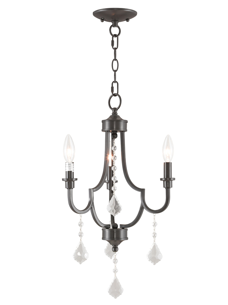 3 Light English Bronze Mini Chandelier