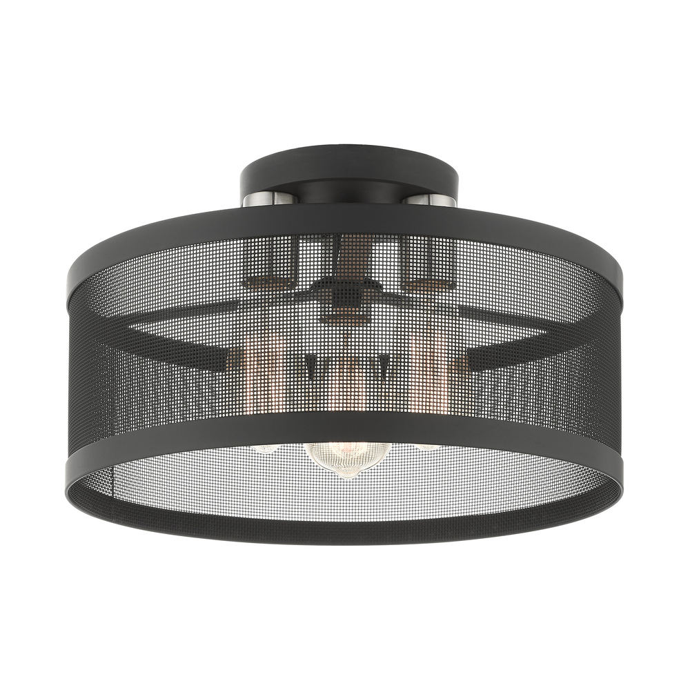 3 Lt Black Semi Flush Mount