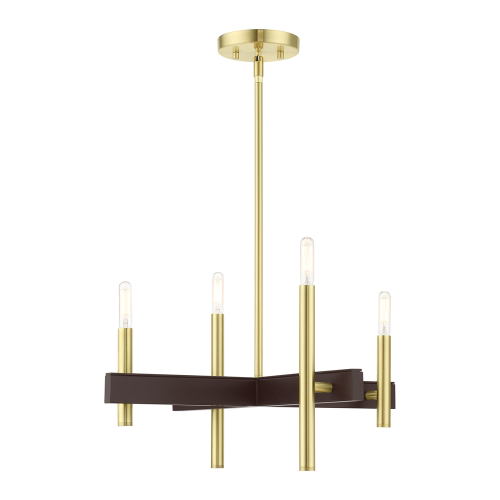 4 Lt Satin Brass  Chandelier