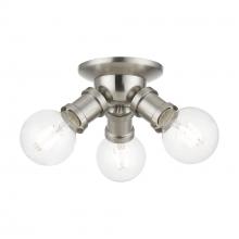 Livex Lighting 47169-91 - 3 Light Brushed Nickel Flush Mount