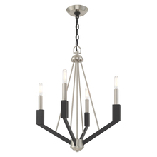 Livex Lighting 51164-91 - 4 Lt Brushed Nickel & Black Mini Chandelier