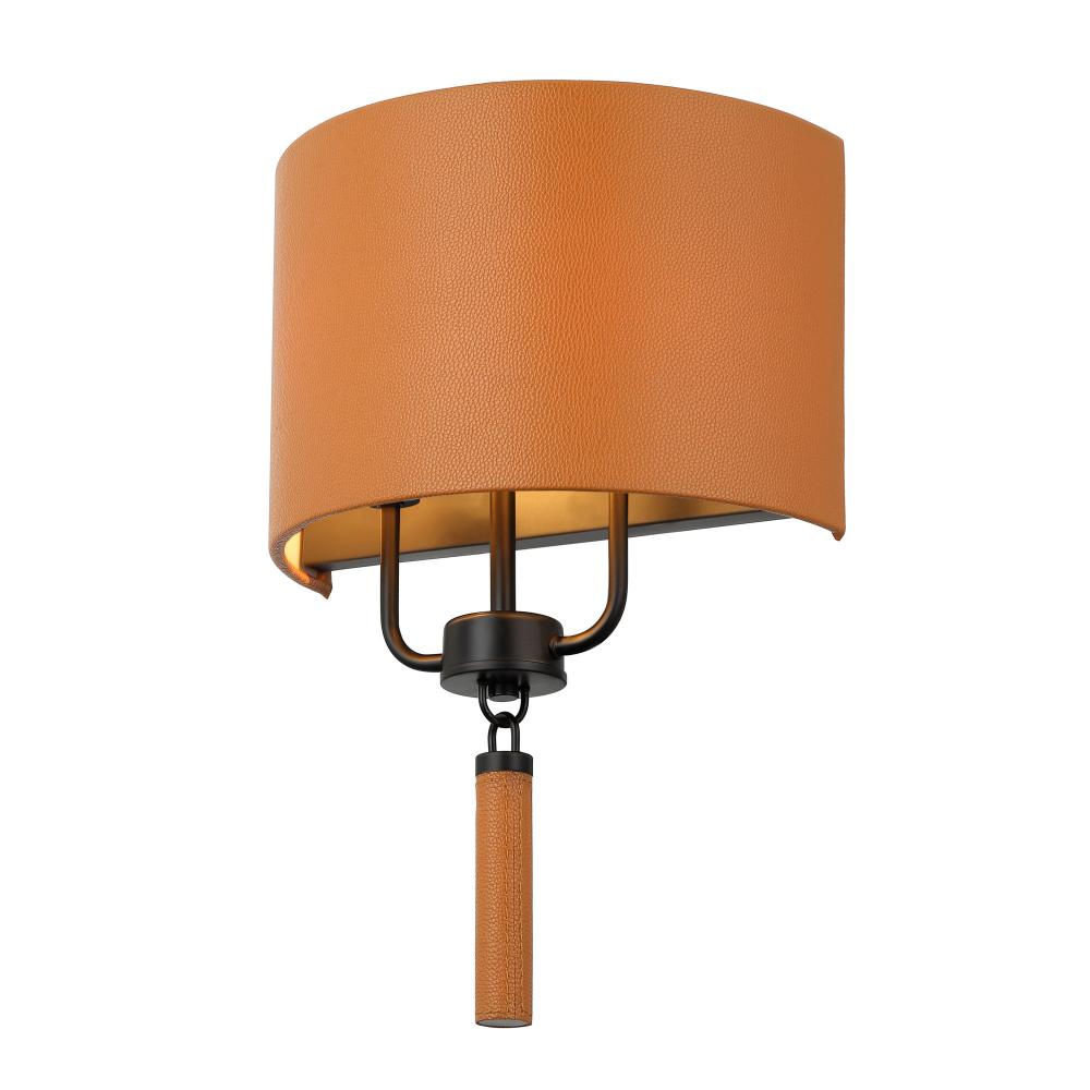 Secret Agent 2-Lt Sconce - Black/Camel Leather