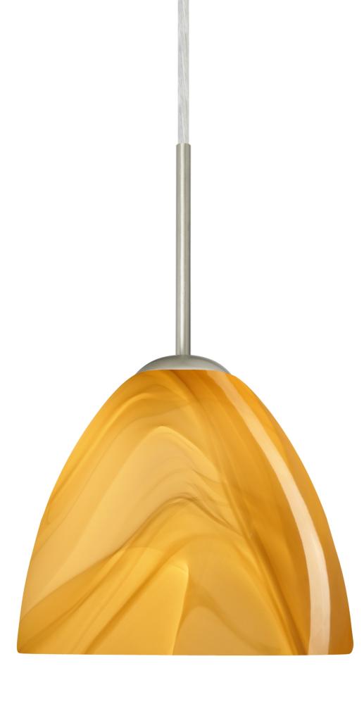 Besa Sasha LED Pendant 1Bc Honey Satin Nickel 1x9W LED