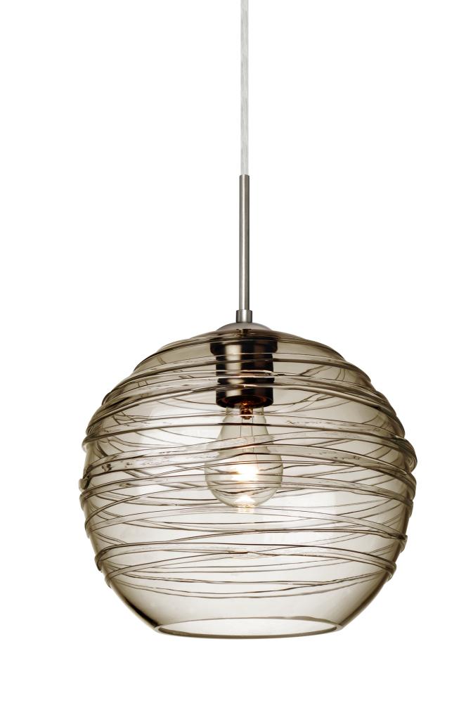 Besa Wave 10 Pendant Satin Nickel Smoke 1x60W Medium Base