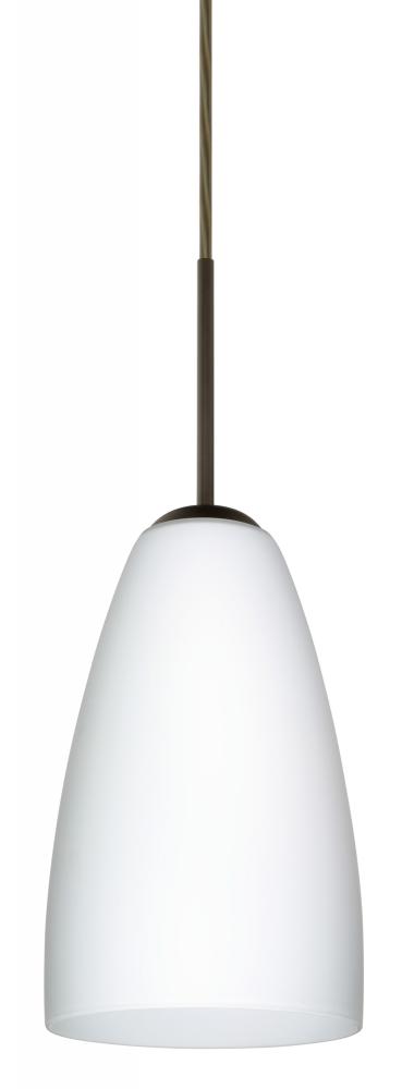 Besa Riva 9 LED Pendant Opal Matte Bronze 1x9W LED