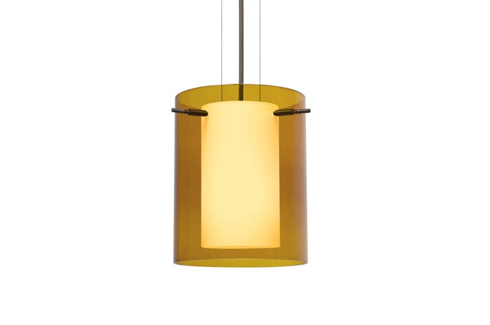 Besa Pendant Pahu 8 Bronze Transparent Armagnac/Opal 1x100W Medium Base