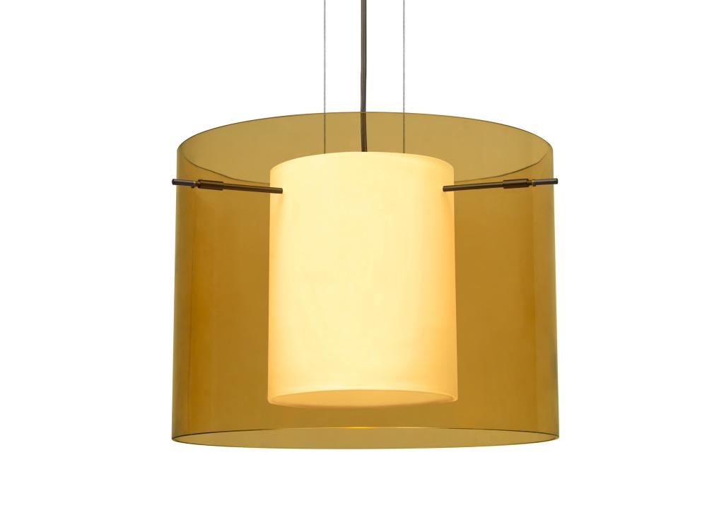 Besa Pahu 16 LED Pendant 1Kg Transparent Armagnac/Opal Bronze 1x11W LED