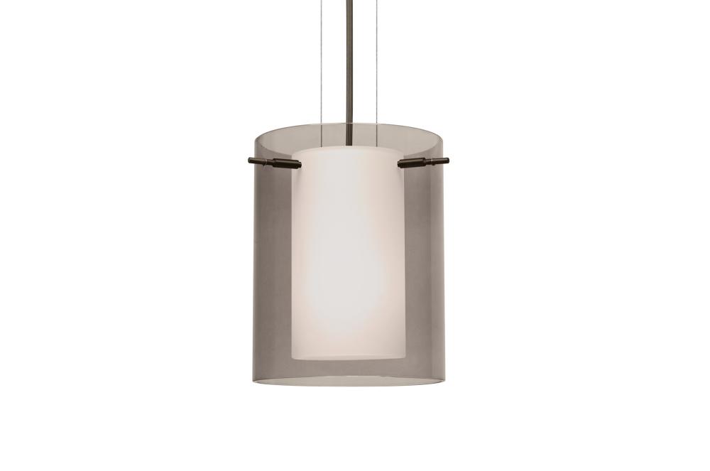 Besa Pendant Pahu 8 Bronze Transparent Smoke/Opal 1x100W Medium Base