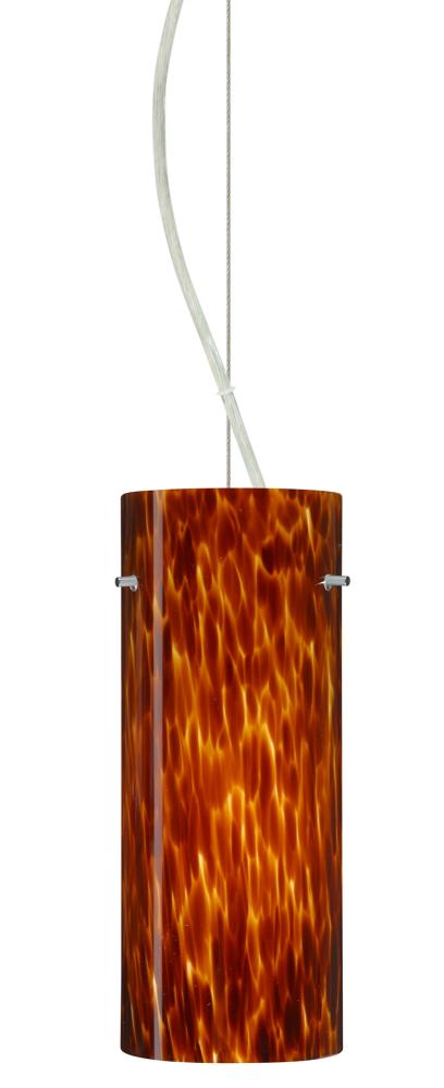 Besa Stilo 10 Cable Pendant Amber Cloud Satin Nickel 1x100W Medium Base