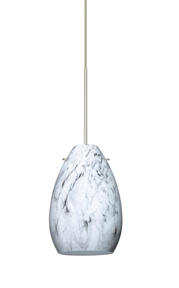 Besa Pendant Pera 6 Satin Nickel Marble Grigio 1x5W LED