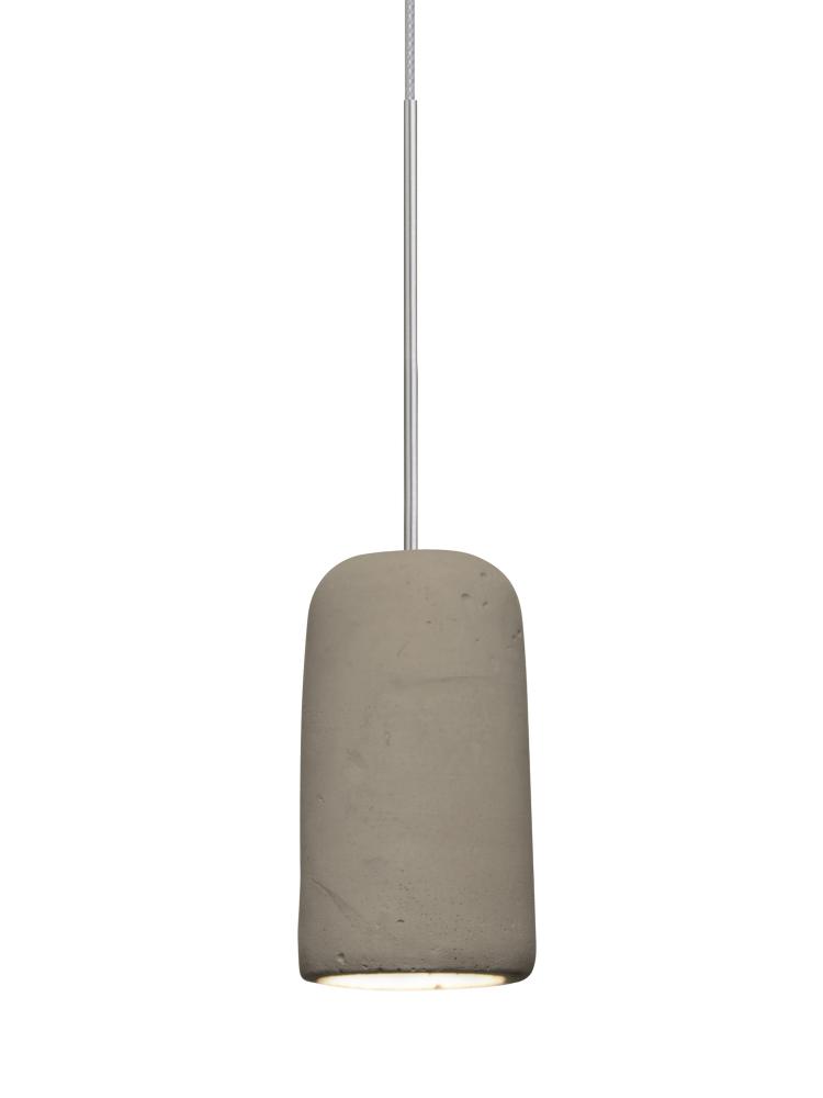 Besa Glide Cord Pendant, Tan, Satin Nickel Finish, 1x2W LED