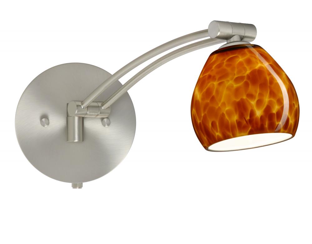 Besa Wall Tay Tay Satin Nickel Amber Cloud 1x50W Halogen Gy6.35