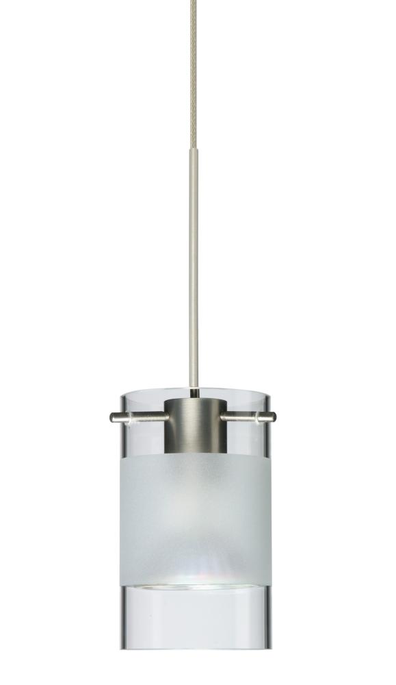 Besa Scope Pendant 1xp Clear/Frost Satin Nickel 1x5W LED Mr16