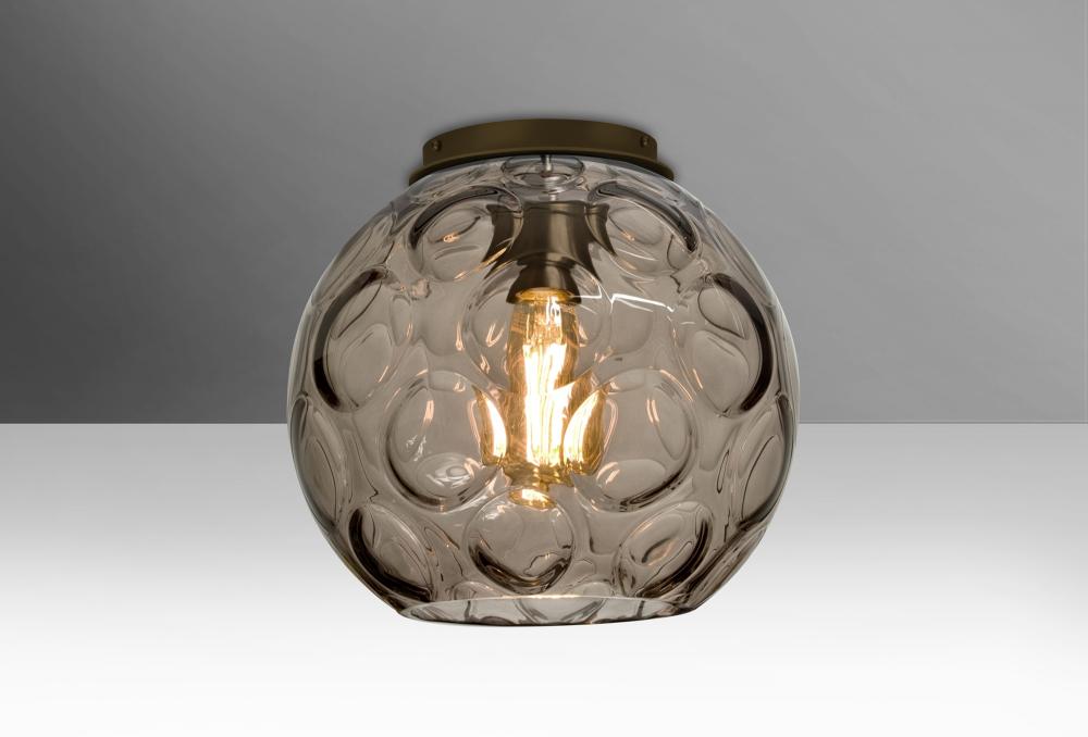 Besa, Bombay Ceiling, Smoke, Bronze Finish, 1x9W LED Filament