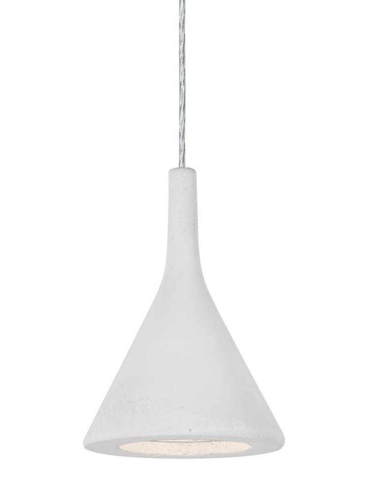 Besa Gala Pendant For Multiport Canopy, White, Satin Nickel Finish, 1x9W LED