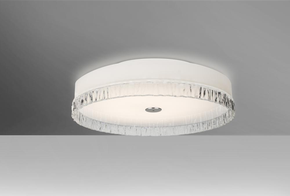 Besa, Paco 12 Ceiling, Opal/Clear Stone,  Finish, 2x40W Halogen