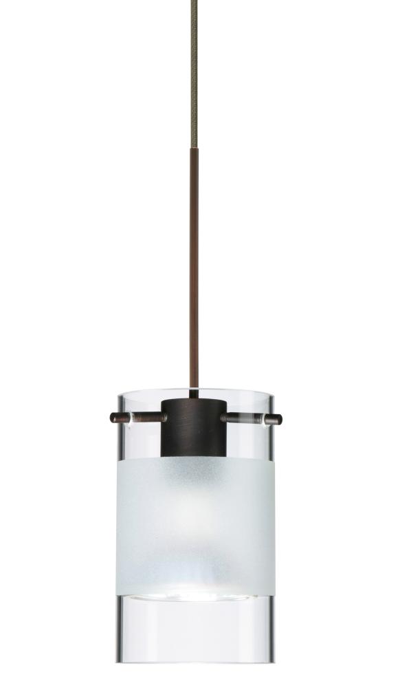 Besa Pendant Scope Bronze Clear/Frost 1x5W LED