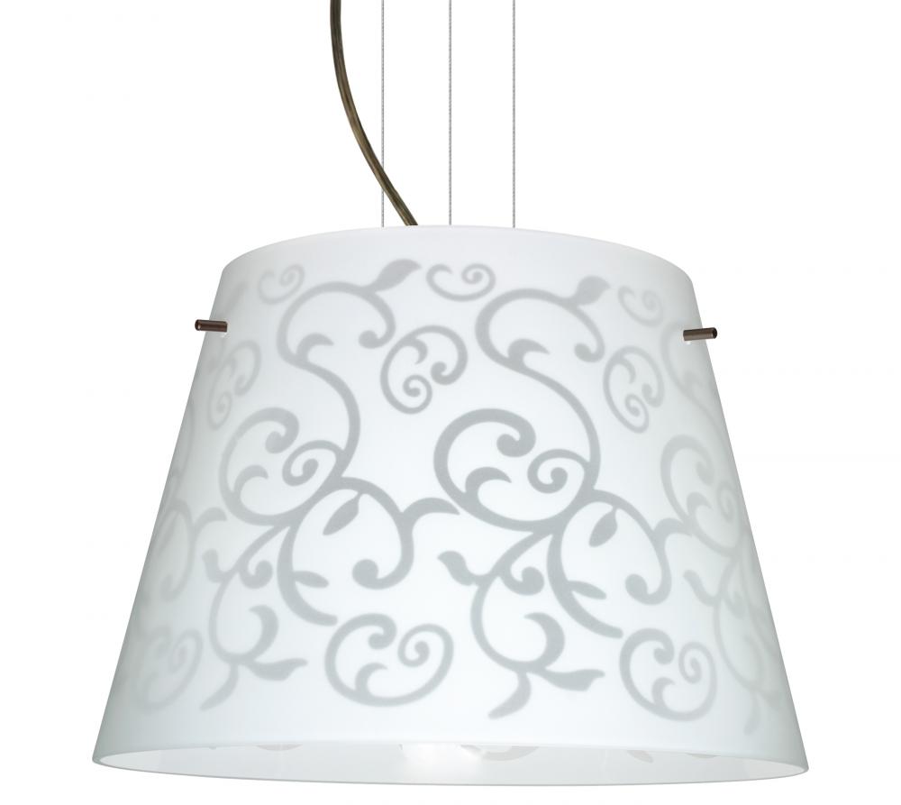 Besa Pendant Amelia 18 Bronze White Damask 3x100W A19