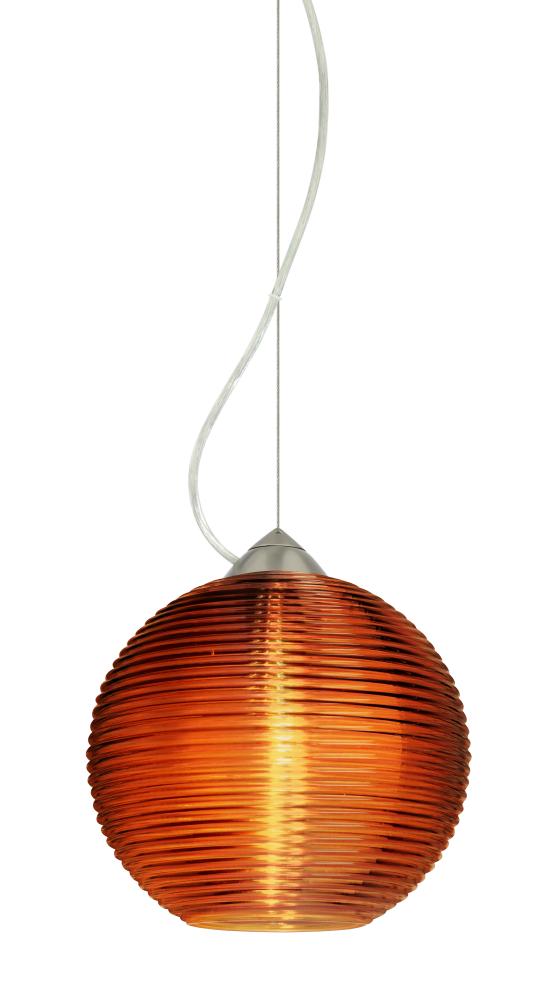 Besa Kristall 8 Pendant Satin Nickel Amber 1x75W Medium Base