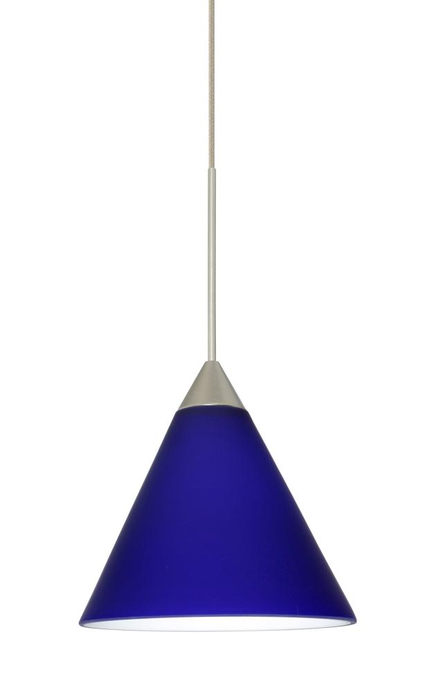 Besa Pendant Kani Satin Nickel Cobalt Blue Matte 1x50W Halogen