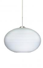 Besa Lighting 1JC-491307-SN - Besa Pendant Pape 12 Satin Nickel Opal Ribbed 1x75W Medium Base