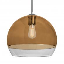 Besa Lighting 1JC-ALLY12AM-EDIL-SN - Besa, Ally 12 Cord Pendant, Amber/Clear, Satin Nickel Finish, 1x5W LED Filament