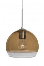 Besa Lighting 1JC-ALLY8AM-SN - Besa, Ally 8 Cord Pendant, Amber/Clear, Satin Nickel Finish, 1x60W Medium Base