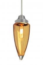 Besa Lighting 1JC-SULUAM-EDIL-SN - Besa, Sulu Cord Pendant, Amber Bubble, Satin Nickel Finish, 1x4W LED Filament