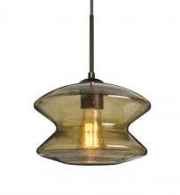 Besa Lighting 1JC-ZENLT-EDIL-BR - Besa, Zen Cord Pendant, Latte Bubble, Bronze Finish, 1x8W LED Filament