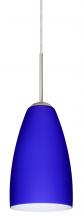 Besa Lighting 1JT-1511CM-SN - Besa Riva 9 Pendant Satin Nickel Cobalt Blue Matte 1x75W Medium Base