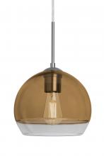 Besa Lighting 1JT-ALLY8AM-EDIL-SN - Besa, Ally 8 Cord Pendant, Amber/Clear, Satin Nickel Finish, 1x5W LED Filament