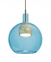 Besa Lighting 1JT-BENJIBLNA-LED-BR - Besa, Benji Cord Pendant, Blue/Natural, Bronze Finish, 1x9W LED